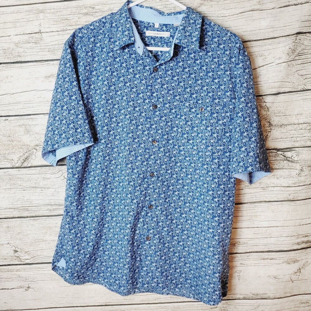 Moda Campia Moda Short Sleeve Button Down Shirt Size Large